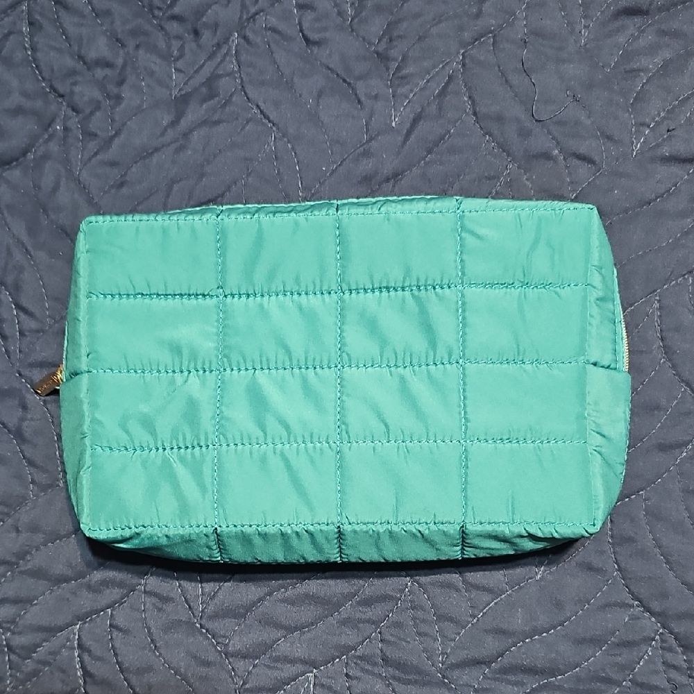 Sephora Teal Quilted Women's Cosmetic Bag New
